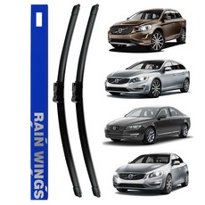 RAIN WINGS Volvo New C30 / C70 / S40 / S60 / S80 / V50 / V60 / XC60 / XC70 Cross Country 扁平雨刷 前方 2件組, 1組