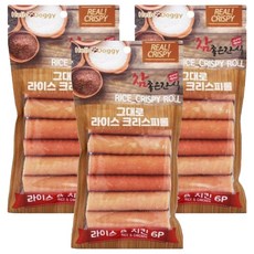 헬로도기 강아지 참좋은간식 라이스 크리스피롤, 치킨, 60g, 3개