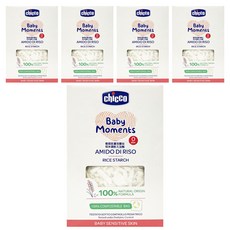 Chicco 敏弱肌寶貝嬰兒稻米澱粉入浴劑, 100%天然來源配方, 生物分解可回收包裝, 義大利品牌, 250g, 5盒