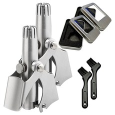 Jeo 手動迷你鼻毛去除器 + 套組, 2組, 銀