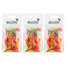 BELOTTY 高彈力髮圈 大型 100入, 混色, 3個