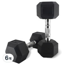 쿠스포츠 육각 고무 아령 2kg, 6개