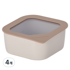 네오플램 피카 원 도자용기 정사각 샌드베이지 650ml, 4개, 샌드베이지 단품