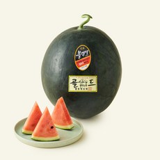 블랙펄 원두막 흑미 수박 골드, 5kg 이상, 1개