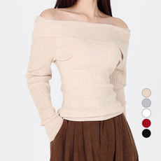 닷이프 여성용 하이퀄리티 오프숄더 니트