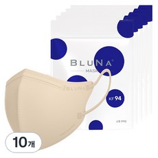 블루나 숨편한 2D 소형 황사방역 컬러마스크 새부리형 KF94, 5매입, 10개, 베이지