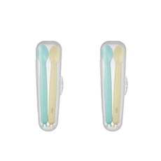 티지엠 이유식 토끼 스푼 2p 세트, 혼합색상, 2세트