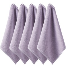 From Cotton 30支純棉素色掛式毛巾, 5個, 淺紫色