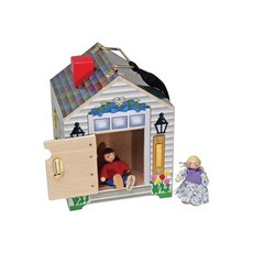 Melissa&Doug 瑪莉莎 益智玩具, 木製門鈴娃娃屋, 1組