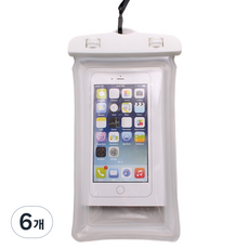 블루코지 튜브 심플 휴대폰 방수팩, 화이트, 6개