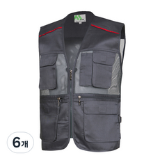 마크 여름용 망사 작업조끼 MK-190, 다크그레이, 6개
