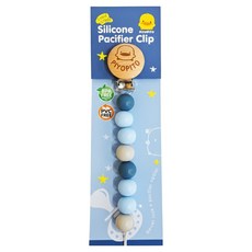 PiYOPiYO黃色小鴨 奶嘴鍊 食品級矽膠串珠 BPA Free PVC Free, 不適用, 寧靜藍, 1個