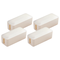 THE ZAKKA 最佳簡約電線收納盒 M, 4個, 白色