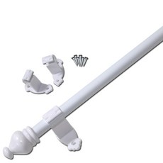 Sun Deco 15mm 門簾用窗簾桿, 白色