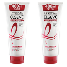 로레알파리 엘세브 토탈 리페어 5 인스턴트 미라클 헤어팩, 400ml, 2개