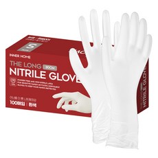 INNER HOME 加長型丁腈手套 30cm 100入, 1個, 小(S), 白色