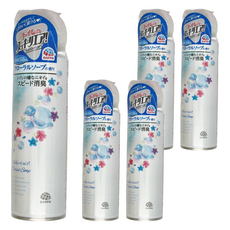 EARTH 地球製藥 Sukki-ri 浴廁除臭抑菌芳香噴霧 百花皂香, 350ml, 5罐