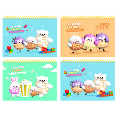 Young Art Soso Fun 黃色線圈 130g 素描本 34張 隨機出貨 2款 x 2入組, 1套