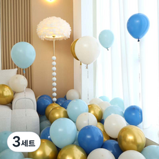 피앤비유니티 풍선 50p 세트 블루, 03 블루앤골드 4색혼합, 3세트