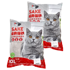 SAKE 細球礦砂 10L 貓砂, 6kg, 2包, 尤加利
