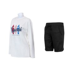 VENDIS 男性夏威夷長袖防磨衣上衣 C264 + 素色海灘褲 A105 套組