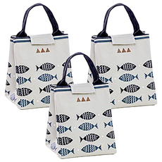 Great mom 北歐風 小魚圖案保冷袋 米色, 3個