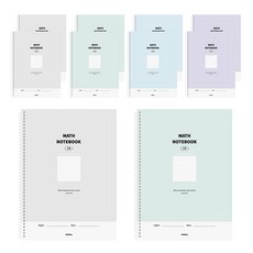 PENPIA 2000 線圈6分割數學筆記本, 隨機出貨, 10個
