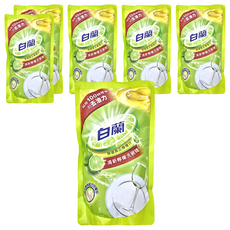 白蘭 清新檸檬洗碗精 補充包, 800g, 6包