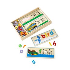 Melissa&Doug 瑪莉莎 拼板 學拼音 英文配對拼圖卡, 1組, 超過 50 個英文字母拼圖