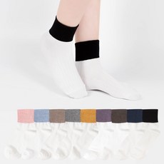 시너싹스 여성용 파스텔 카바 단목 양말 10종 세트