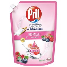 Pril 淨麗 小蘇打高效洗碗精補充包, 甜蜜莓果汁香, 可洗蔬果碗盤, 1L, 1包