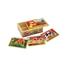 Melissa&Doug 瑪莉莎 拼圖 盒中木製, 1組, 12片