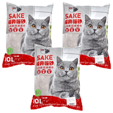 SAKE 尤加利細球礦砂, 10L 貓砂, 6kg, 3包, 尤加利