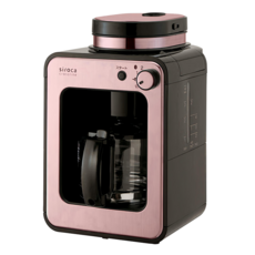 Siroca 自動研磨咖啡機 SC-A1210RP，咖啡豆/咖啡粉 兩種滴煮模式，自動悶蒸，30分鐘自動保溫，4杯份, 玫瑰金粉