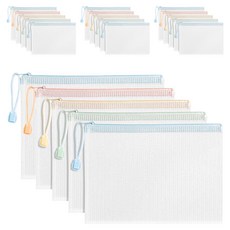 deLi 得力 粉彩PVC網格拉鍊袋 A5, 隨機出貨, 20個