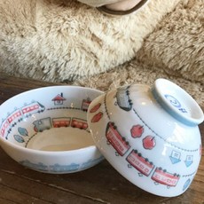 火車印花兒童碗, 混色, 2入