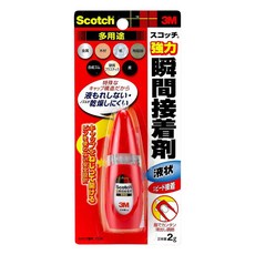 3M Scotch 多用途強力瞬間膠接著劑, 液狀速乾型, 適用多種材質, 瓶身設計易擠壓, 1瓶