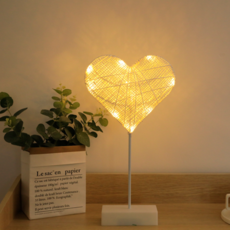 Peace freedom 複古心形小夜燈, 黃光色