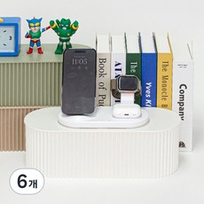 구디푸디 모던 템바보드 멀티탭 정리함, 6개, 밀크티