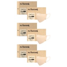 리하랑 KF94 라이트핏 2D 새부리형 일회용마스크 소형, 25개입, 3개, 베이지