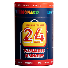 FLOWER MONACO 可水洗軟頭彩色筆, 24色, 1組