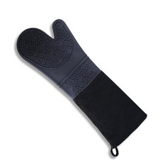 Katarina乳膠長烤箱手套, 黑色圓圈, 1個