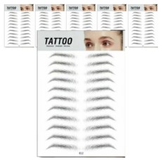 眉毛紋身貼紙, E12黑色, 6個