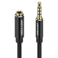 Vention 威迅 BHC系列 TRRS 3.5mm 公對母音頻延長線, 1條, Black