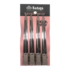 Bada 美髮沙龍鎳髮夾 4p, 黑色的, 1個