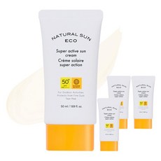 더페이스샵 내추럴 선 에코 슈퍼 액티브 선크림 SPF50+ PA++++, 50ml, 4개