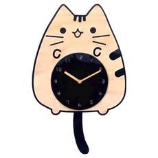 iINDOORS 英倫家居 趣味設計擺鐘 35 x 35 x 5cm 1kg, 貓咪擺尾