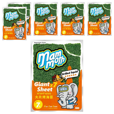MM象 泰式烤海苔 香烤魷魚口味 大片 7入, 42g, 6包