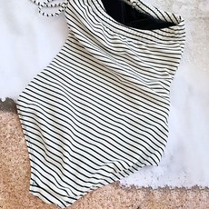 soleil 女款繞頸條紋泳衣