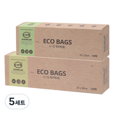 슈가랩 에코백 대 100p + 중 100p 세트, 혼합, 5세트